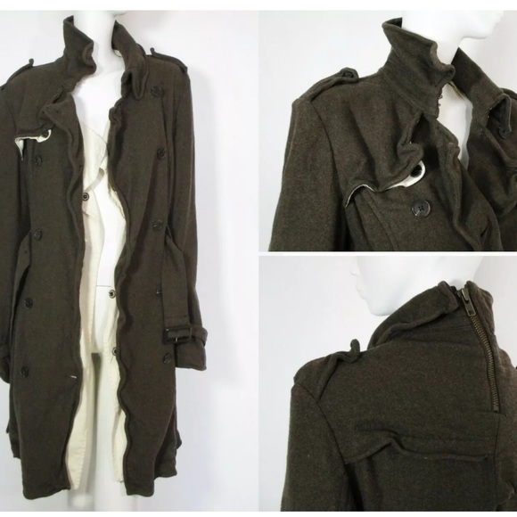 ALL SAINTS Wool Trench Coat - Picture 5 of 8